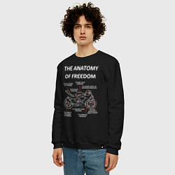 Свитшот хлопковый мужской The Anatomy of Freedom, цвет: черный — фото 2