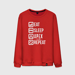 Свитшот хлопковый мужской Eat, Sleep, Apex, Repeat, цвет: красный