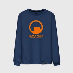 Свитшот хлопковый мужской Black Mesa: Research Facility, цвет: тёмно-синий
