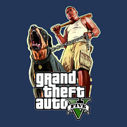 Свитшот хлопковый мужской GTA 5: Man & Dog, цвет: тёмно-синий — фото 2
