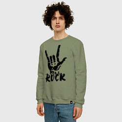 Свитшот хлопковый мужской Real Rock, цвет: авокадо — фото 2
