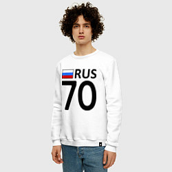 Свитшот хлопковый мужской RUS 70, цвет: белый — фото 2