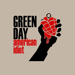 Свитшот хлопковый мужской Green Day: American idiot, цвет: миндальный — фото 2