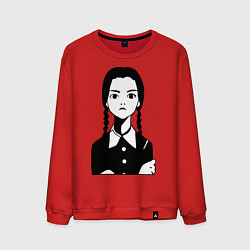Свитшот хлопковый мужской Wednesday Addams, цвет: красный