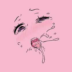 Свитшот хлопковый мужской Ahegao Face, цвет: светло-розовый — фото 2