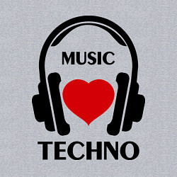Свитшот хлопковый мужской Techno Music is Love, цвет: меланж — фото 2