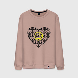 Свитшот хлопковый мужской Шерлок Сердце и Смайлик, цвет: пыльно-розовый