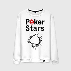 Свитшот хлопковый мужской Poker Stars, цвет: белый