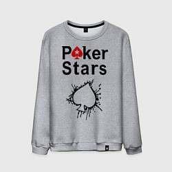 Свитшот хлопковый мужской Poker Stars, цвет: меланж