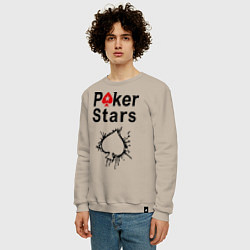 Свитшот хлопковый мужской Poker Stars, цвет: миндальный — фото 2