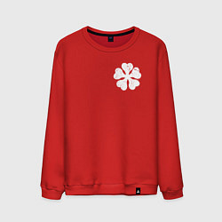 Свитшот хлопковый мужской ЧЁРНЫЙ КЛЕВЕР НА СПИНЕ, цвет: красный