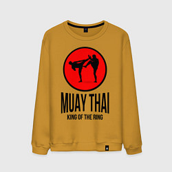 Свитшот хлопковый мужской Muay thai fighters, цвет: горчичный