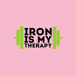 Свитшот хлопковый мужской Iron is my therapy, цвет: светло-розовый — фото 2