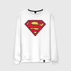 Свитшот хлопковый мужской Superman logo, цвет: белый