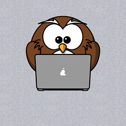 Свитшот хлопковый мужской Сова с ноутбуком, цвет: меланж — фото 2