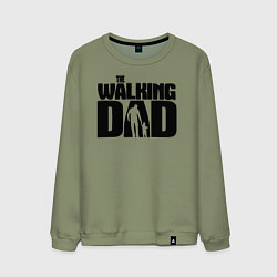 Свитшот хлопковый мужской The walking dad, цвет: авокадо
