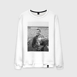 Свитшот хлопковый мужской Великий Лев Яшин, цвет: белый