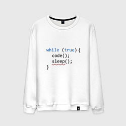 Свитшот хлопковый мужской Code - sleep, цвет: белый