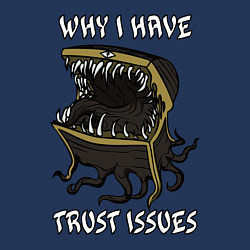Свитшот хлопковый мужской Why I Have Trust Issues, цвет: тёмно-синий — фото 2