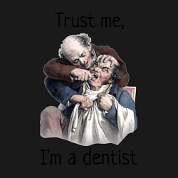 Свитшот хлопковый мужской Trust me, I'm a dentist, цвет: черный — фото 2