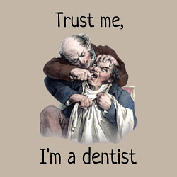 Свитшот хлопковый мужской Trust me, I'm a dentist, цвет: миндальный — фото 2