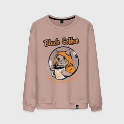 Свитшот хлопковый мужской Black Coffee Cat, цвет: пыльно-розовый