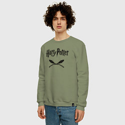 Свитшот хлопковый мужской Гарри Поттер, цвет: авокадо — фото 2