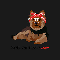 Свитшот хлопковый мужской Yorkshire terrier mom, цвет: черный — фото 2