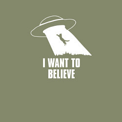 Свитшот хлопковый мужской I want to believe кот, цвет: авокадо — фото 2