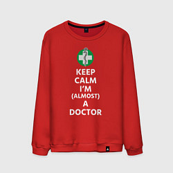 Свитшот хлопковый мужской Keep calm I??m a doctor, цвет: красный