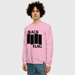 Свитшот хлопковый мужской BLACK FLAG, цвет: светло-розовый — фото 2