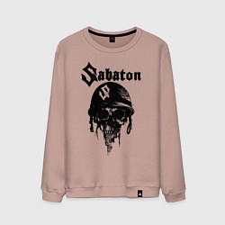Свитшот хлопковый мужской Sabaton, цвет: пыльно-розовый