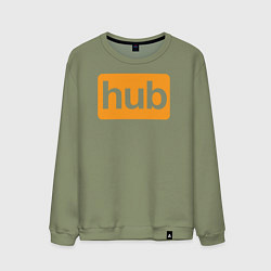 Свитшот хлопковый мужской Hub, цвет: авокадо