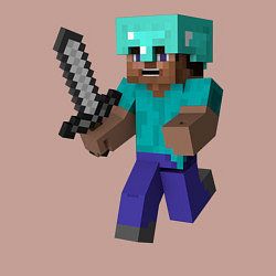 Свитшот хлопковый мужской Майнкрафт, цвет: пыльно-розовый — фото 2