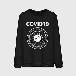 Свитшот хлопковый мужской COVID-19, цвет: черный