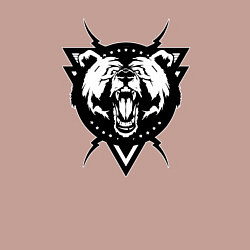 Свитшот хлопковый мужской Медведь, цвет: пыльно-розовый — фото 2