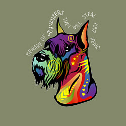 Свитшот хлопковый мужской Берегись шнауцеров!, цвет: авокадо — фото 2