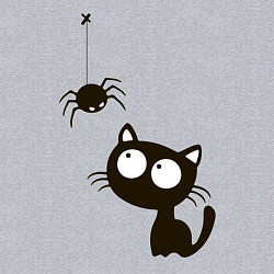 Свитшот хлопковый мужской Котик и паучек, цвет: меланж — фото 2