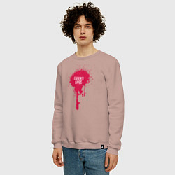 Свитшот хлопковый мужской Paint Guano Apes, цвет: пыльно-розовый — фото 2
