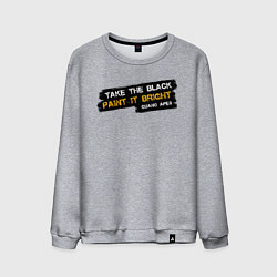 Свитшот хлопковый мужской Take the black, цвет: меланж