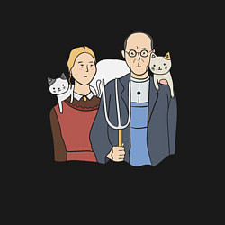 Свитшот хлопковый мужской Американская котика, цвет: черный — фото 2