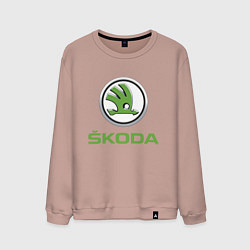 Свитшот хлопковый мужской Skoda, цвет: пыльно-розовый