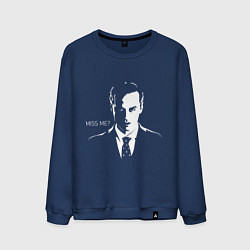 Свитшот хлопковый мужской Moriarty: Miss me?, цвет: тёмно-синий