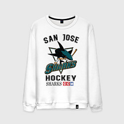 Свитшот хлопковый мужской SAN JOSE SHARKS, цвет: белый