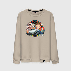 Свитшот хлопковый мужской Back to the Future, цвет: миндальный