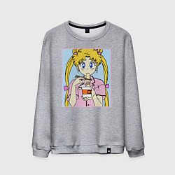 Свитшот хлопковый мужской Sailor Moon Usagi Tsukino, цвет: меланж