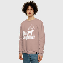 Свитшот хлопковый мужской The Dogfather - пародия, цвет: пыльно-розовый — фото 2