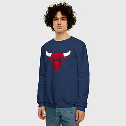 Свитшот хлопковый мужской Chicago Bulls, цвет: тёмно-синий — фото 2