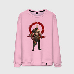 Свитшот хлопковый мужской GOD OF WAR, цвет: светло-розовый