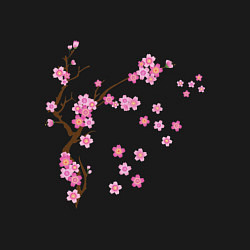 Свитшот хлопковый мужской Розовая сакура, цвет: черный — фото 2